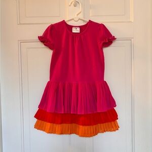 Hanna Andersson Tiered Pink and Orange Dress